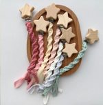 Fabric Pacifier Wood Clip Holder- Star, 1pc./pack - Image 2