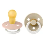 ⁦Bibs Colour Glow in the dark Natural Rubber Latex Round Nipple Pacifier 2-Pack - Blush Glow/ Vanilla Glow⁩ - الصورة ⁦5⁩