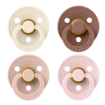 Bibs Colour Natural Rubber Latex Pacifier (4pcs/Pack)- Ivory/Blush/Woodhuck/Blossom