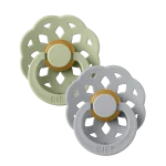 Bibs Boheme Natural Rubber Latex Pacifier Size 2 (6-18M) 2-Pack - Sage/ Cloud