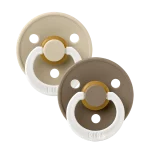 Bibs Colour Glow in the dark Natural Rubber Latex Pacifier Size 2 (6-18M) 2-Pack - Vanilla Glow/ Dark Oak Glow