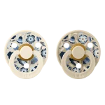 Bibs Colour Liberty Natural Rubber Round Pacifier 2-Pack - Bobo Ivory Mix