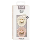 Bibs Colour Natural Rubber Latex Anatomical Nipple Pacifier Size 2 (6-18M) 2-Pack - Ivory/ Blush - Image 2
