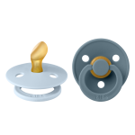 Bibs Colour Natural Rubber Latex Anatomical Nipple Pacifier Size 2 (6-18M) 2-Pack - Baby Blue/ Petrol