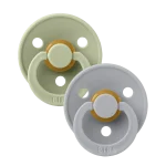 Bibs Colour Natural Rubber Latex Pacifier 2-Pack - Sage/ Cloud