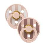 Bibs Colour Studio Collection Natural Rubber Round Pacifier 2-Pack- Block Blush Mix