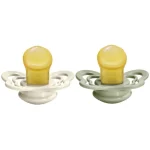Bibs Couture Natural Rubber Latex Anatomical Nipple Pacifier 2-Pack - Ivory/ Sage