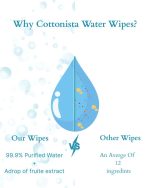 ⁦Cottonista Water Wipes, 1 Pack/ 60 wipes⁩ - الصورة ⁦8⁩