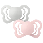 ⁦Bibs Couture Natural Rubber Latex Anatomical Nipple Pacifier Size 2 (6-18M) 2-Pack - Haze/ Blossom⁩ - الصورة ⁦2⁩