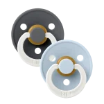 Bibs Colour Glow in the dark Natural Rubber Latex Pacifier 2-Pack - Iron Glow/ Baby Blue Glow