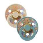 Bibs Colour Liberty Natural Rubber Round Pacifier 2-Pack - Vanilla Hush Mix