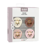 Bibs Colour Natural Rubber Latex Pacifier (4pcs/Pack)- Ivory/Blush/Woodhuck/Blossom - Image 2