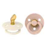Bibs Colour Natural Rubber Latex Anatomical Nipple Pacifier Size 2 (6-18M) 2-Pack - Ivory/ Blush