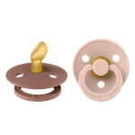 Bibs Colour Natural Rubber Latex Anatomical Nipple Pacifier Size 2 (6-18M) 2-Pack - Blush/ Woodhuck