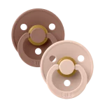 Bibs Colour Natural Rubber Latex Anatomical Nipple Pacifier Size 2 (6-18M) 2-Pack - Blush/ Woodhuck - Image 2