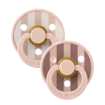 Bibs Colour Studio Collection Natural Rubber Round Pacifier 2-Pack- Block Blush Mix