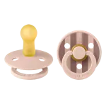 Bibs Colour Studio Collection Natural Rubber Round Pacifier 2-Pack- Block Blush Mix - Image 2