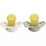Bibs Couture Natural Rubber Latex Anatomical Nipple Pacifier 2-Pack - Ivory/ Sage