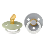 Bibs Colour Glow in the dark Natural Rubber Latex Anatomical Nipple Pacifier 2-Pack - Sage Glow/ Cloud Glow