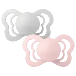 Bibs Couture Natural Rubber Latex Anatomical Nipple Pacifier Size 2 (6-18M) 2-Pack - Haze/ Blossom - Image 2