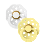 Bibs Boheme Natural Rubber Latex Pacifier (2-Pack)- White/ Sunshine