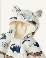 ⁦Printed Sleeping Jumpsuit with Long Sleeves Hood- Dinosaur⁩ - الصورة ⁦9⁩