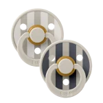 Bibs Colour Studio Collection Natural Rubber Round Pacifier 2-Pack - Block Latex Sand Mix