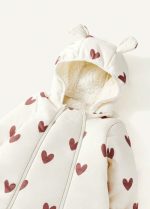 ⁦Printed Sleeping Jumpsuit with Long Sleeves Hood- Heart⁩ - الصورة ⁦7⁩