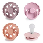 FRIGG Round Silicone Baby Pacifier, 4pcs. / Pack (0-6M) Size 1 - Sunset Bliss