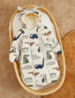 ⁦Printed Sleeping Jumpsuit with Long Sleeves Hood- Dinosaur⁩ - الصورة ⁦8⁩
