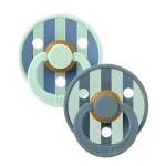 Bibs Colour Studio Collection Natural Rubber Round Pacifier 2-Pack (0-6M) Size 1- Block Latex Nordic Mint Petrol Mix