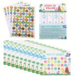 Potty Training Charts + 4 Reusable Sticker Sheets, Mixed Colors- 10pcs.