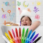 ⁦Washable Bath Crayons Set - Colorful Bathtub Markers, 12pcs.⁩ - الصورة ⁦2⁩