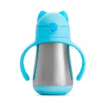 Munchkin, Cool Cat Stainless Steel Straw Cup, 237ml.