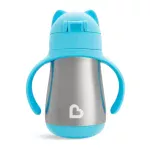 ⁦Munchkin, Cool Cat Stainless Steel Straw Cup, 237ml.⁩ - الصورة ⁦2⁩