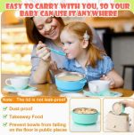 ⁦Silicone Steel Bowl Set w/ Lid, Silicone Spoon & Fork⁩ - الصورة ⁦7⁩