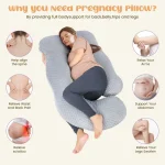 U-Shaped Ergonomic Full Body Pregnancy Pillow for Side Sleeper - Image 2