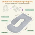 U-Shaped Ergonomic Full Body Pregnancy Pillow for Side Sleeper - Image 4