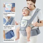 Usbettas* Multi-Functional Baby Waist Stool Carrier- Ergonomic Design, (GREY)