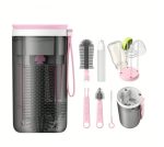 ⁦Silicone Portable Brush Set for Baby Feeding Bottles (Travel Bottle washing & drying suit)⁩ - الصورة ⁦6⁩