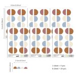 Boho pastel mountains Wall Stickers 6 sheets/pack (PA216) - Image 2