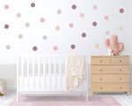 Dusky Pink Polka Dots Wall Stickers 6 sheets/pack (PA254)