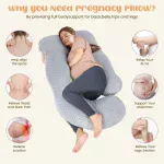 U-Shaped Ergonomic Full Body Pregnancy Pillow for Side Sleeper - Image 2