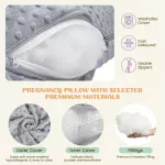 U-Shaped Ergonomic Full Body Pregnancy Pillow for Side Sleeper - Image 3
