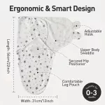 ⁦Baby Swaddle Blanket, 0-3 Months (3Packs)⁩ - الصورة ⁦3⁩