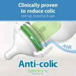 ⁦Dr. Brown's Natural Flow, Anti-colic Baby Bottle GLASS- Wide Neck 150ml⁩ - الصورة ⁦2⁩