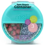 melii Spin Snack Container, 3 compartments- Green