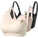 MomCozy Breastfeeding Bra (Cream, Beige & Black)- 3pcs.