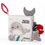 Little Angel, Soft Plush Book Toy Teether - Marine Animals Dolphin
