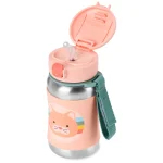 Skip Hop Spark Style Stainless Steel Straw Bottle- Cat 350ml. - Image 2
